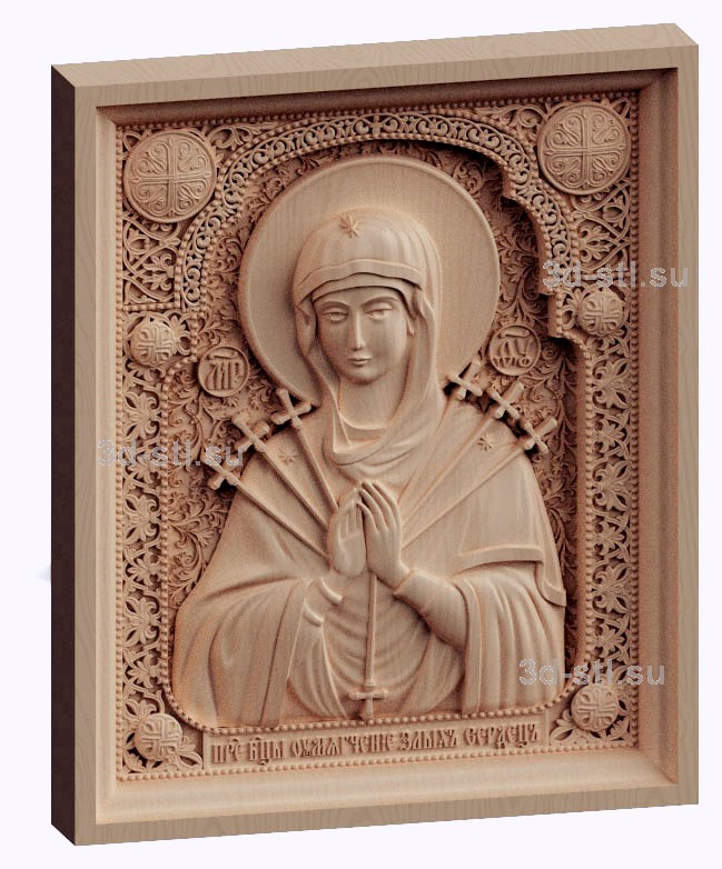 3d STL model-The Mother of God Softening of Evil Hearts icon № 518