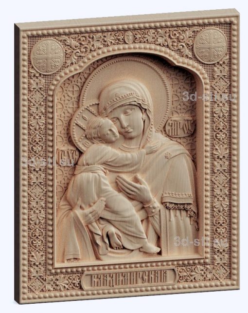 3d STL model-Mother of God Vladimir icon № 527