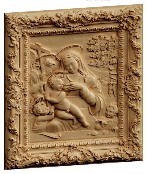 stl model Panno the virgin and child
