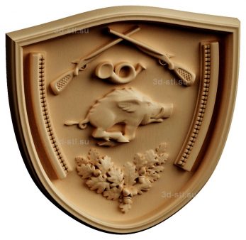 stl model Panno coat of Arms of the hunter 