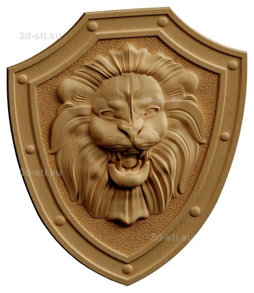 stl model Panno lion on the shield