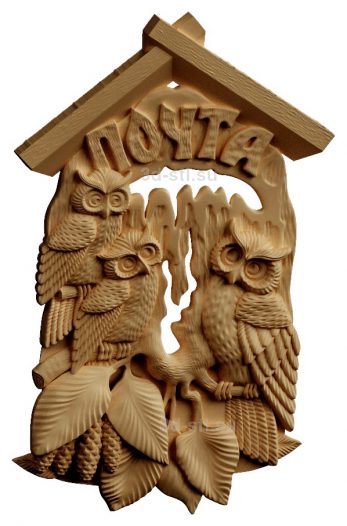 stl model Panno Owl with leaves - the mailbox 