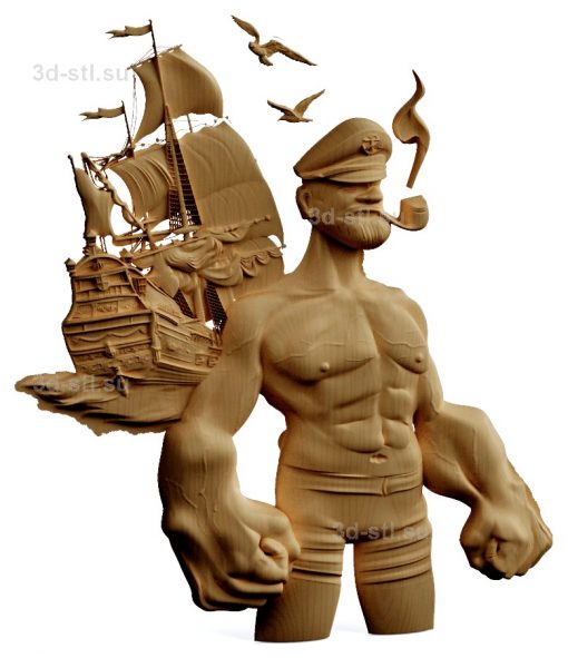 stl model Panno Popeye the sailor