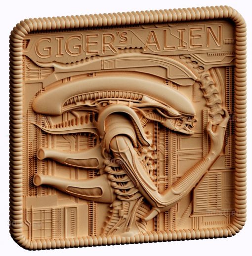 stl model-panel Gigers Alien Wal Plaque/ alien