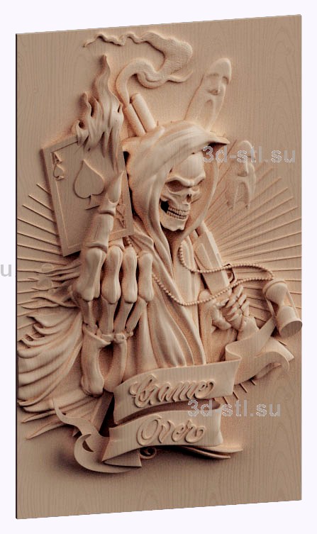 3d STL model-Symbol of death ace of Spades panel № 1023