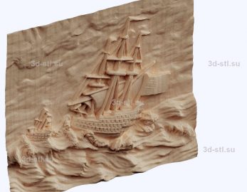 3d STL model-frigates in a storm panel № 1030