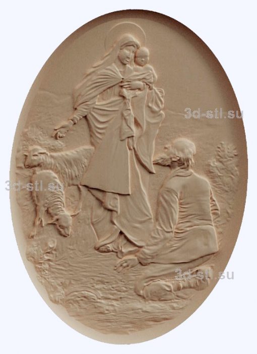 3d STL model-Mother of God panel № 1039