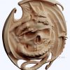 3d STL model-dragon with skull panel № 1062