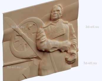 3d stl model-Alexey Maresyev Hero of the Soviet Union panel № 1081