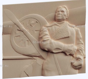 3d stl model-Alexey Maresyev Hero of the Soviet Union panel № 1081