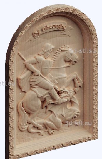 3d STL model-St. George the Victorious panel № 1092