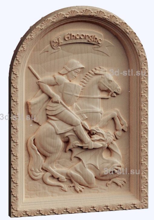 3d STL model-St. George the Victorious panel № 1092