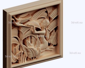 3d STL model-girl panel № 1097