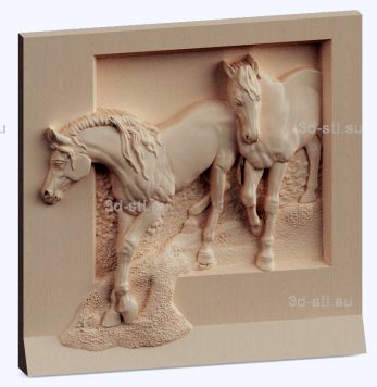 3d STL model-panel № 1314 horses