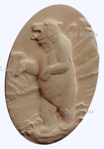 3d STL model-bear roars panel № 1187