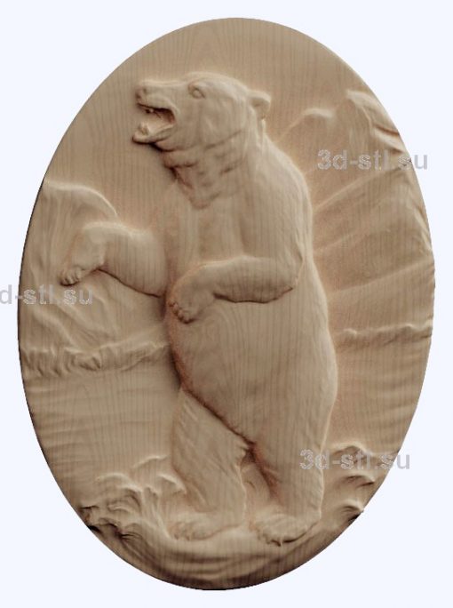 3d STL model-bear roars panel № 1187