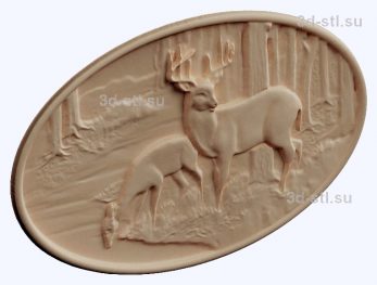 3d STL model-deer at the watering hole panel № 1200