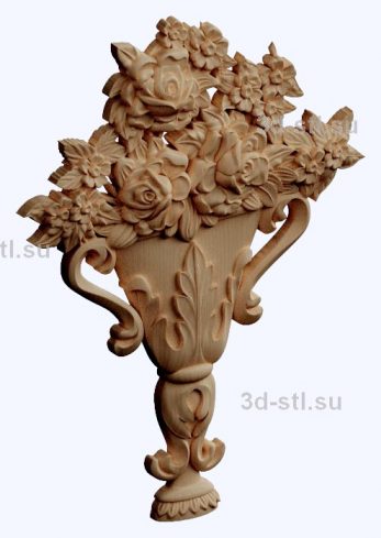 3d STL model-panel with flowers № 1265