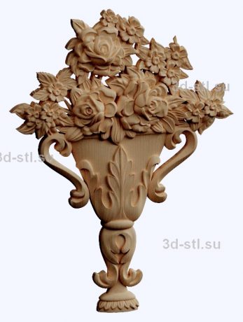 3d STL model-panel with flowers № 1265
