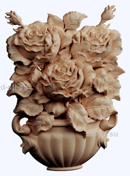 3d STL model-panel with flowers № 1267