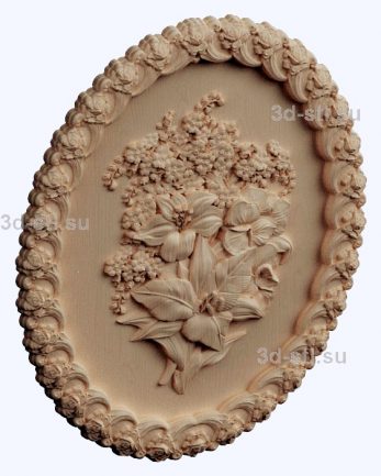 3d STL model-panel with flowers № 1268