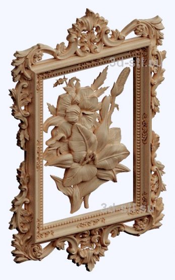 3d STL model-panel with flowers № 1270
