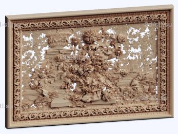 3d STL model-panel with flowers № 1275