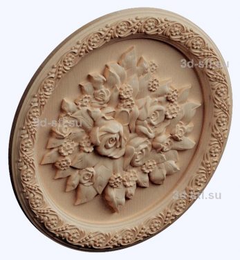 3d STL model-panel with flowers № 1277