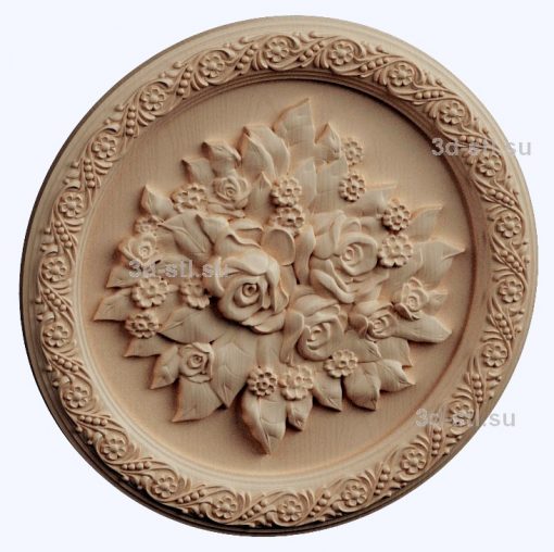 3d STL model-panel with flowers № 1277