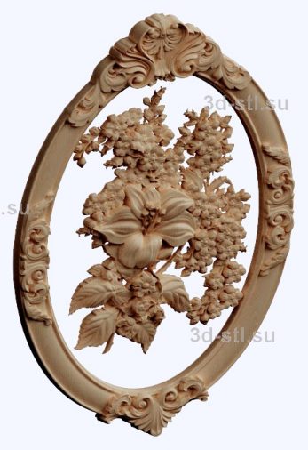 3d STL model-panel with flowers № 1279