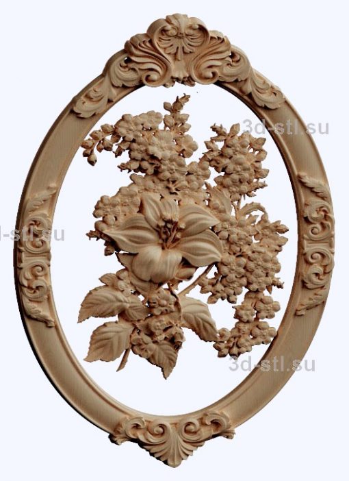 3d STL model-panel with flowers № 1279