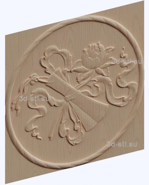 3d STL model-panel with flowers № 1280