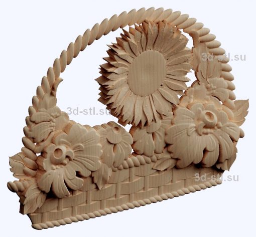 3d STL model-panel with flowers № 1281