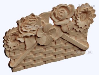 3d STL model-panel with flowers № 1282