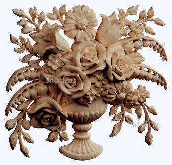 3d STL model-panel with flowers № 1283