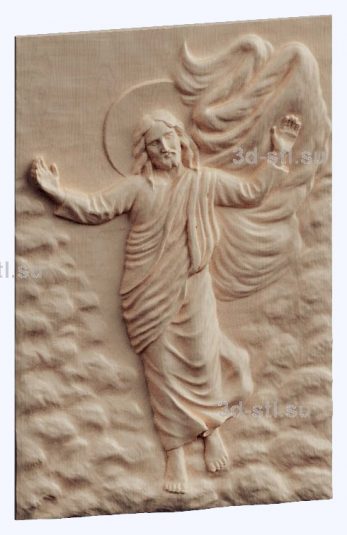 3d stl model-Christ walks on water panel