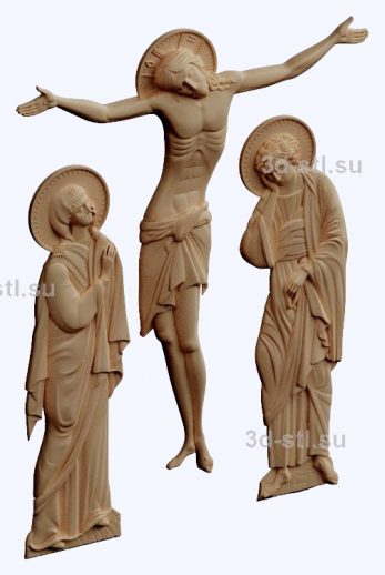 3d stl model-Crucifixion with upcoming panels
