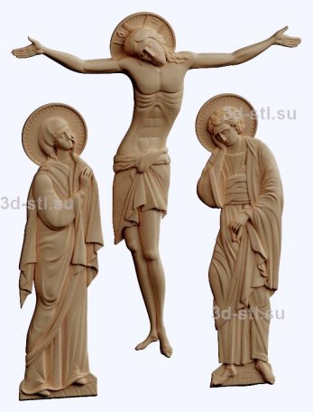 3d stl model-Crucifixion with upcoming panels
