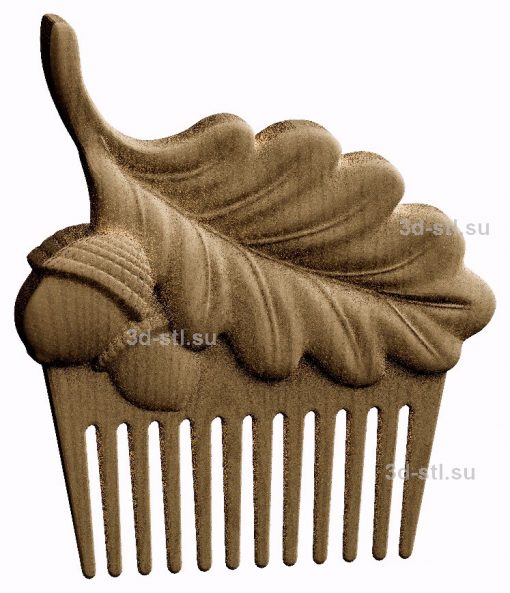3d stl model-Oak leaf comb