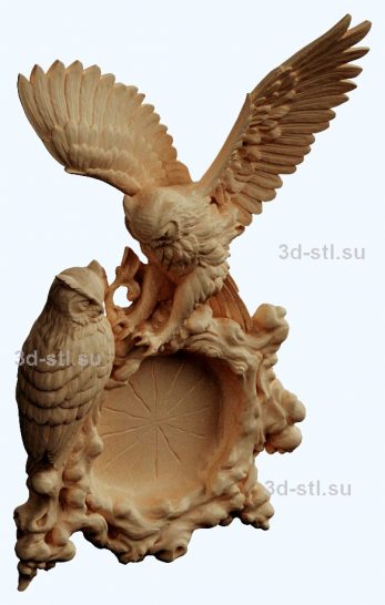stl model clock owl 