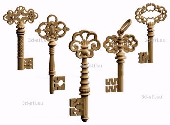 3d stl model-golden keys