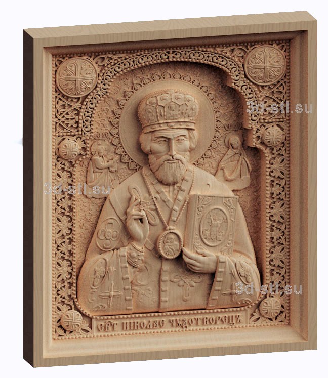 3d stl model - Icon of St. Nicholas the Wonderworker