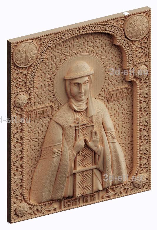 3d stl model- Icon of St. Olga