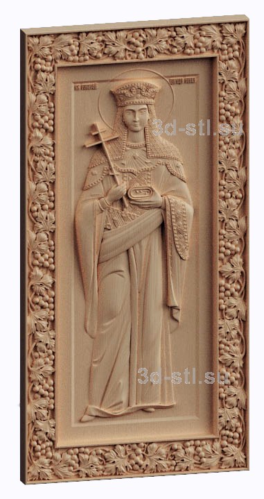 3d stl model- Icon of St. Equinox. Elena