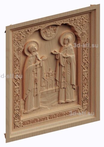 3d stl model- Icon of St. Peter and Fevronia