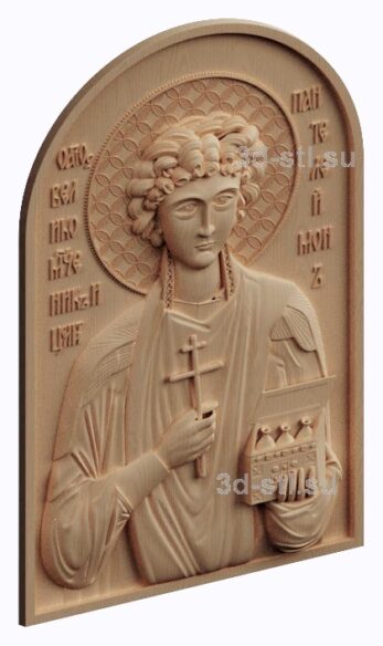 3d stl model- Icon of St. Healer Panteleimon
